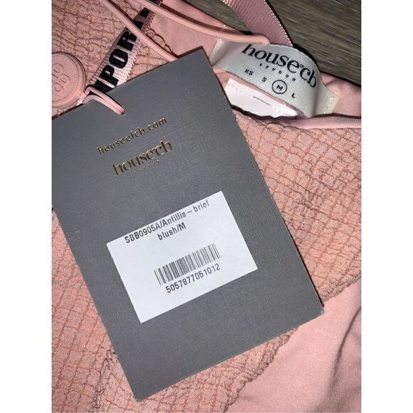 House of CB Antilla Crinkled Brief Bikini Bottom in Color Blush size M - Picture 11 of 11